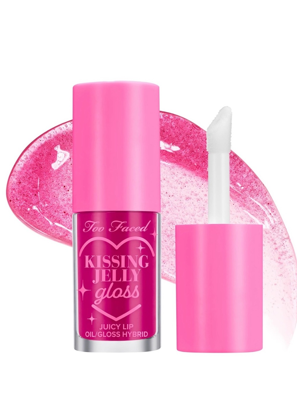 Raspberry Too Faced Kissing Jelly Non Sticky Lip Oil Gloss Brand New in Box FS